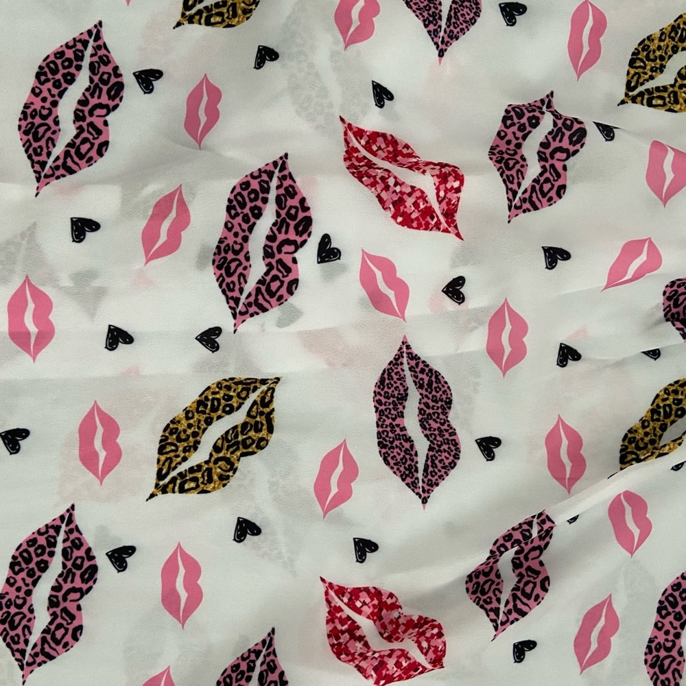 New York & Company - Lip-Print Bow-Neck Long-Sleeve Blouse (NWT) - Picture 2 of 5